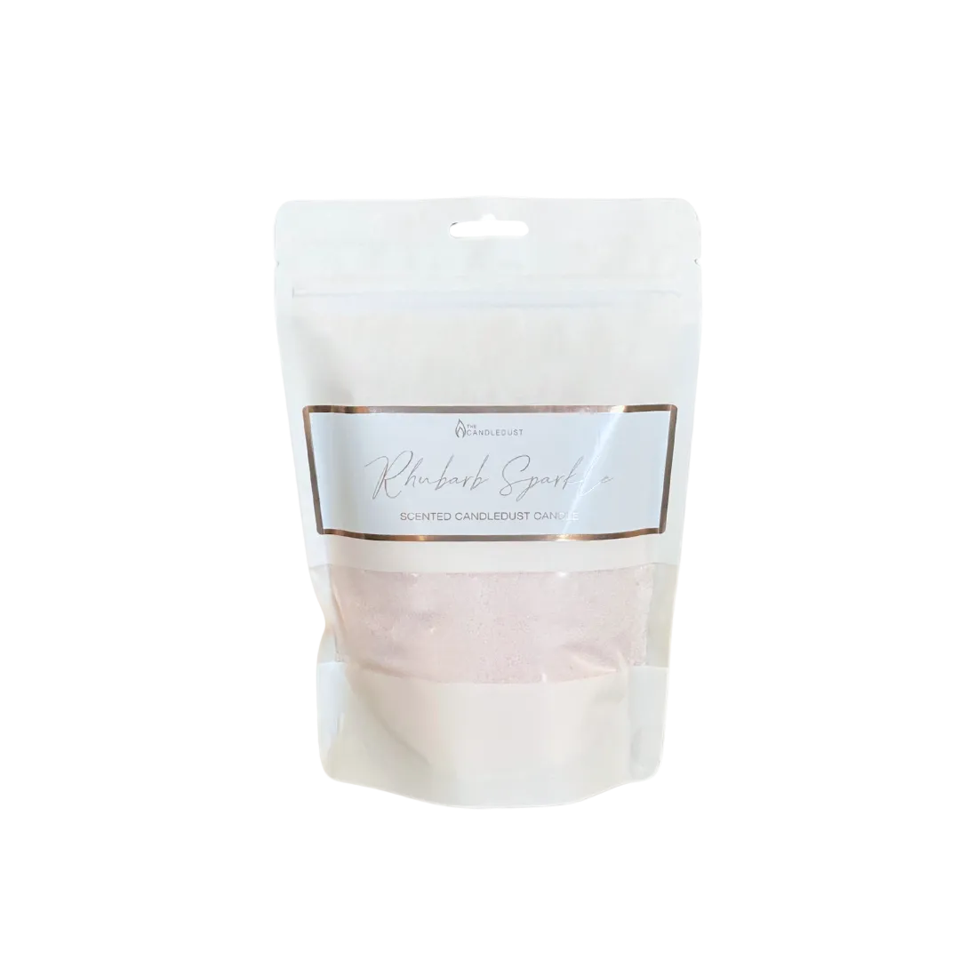 Kit de recharge bougie en poudre Candledust parfum Rhubarbe scintillante 330 g
