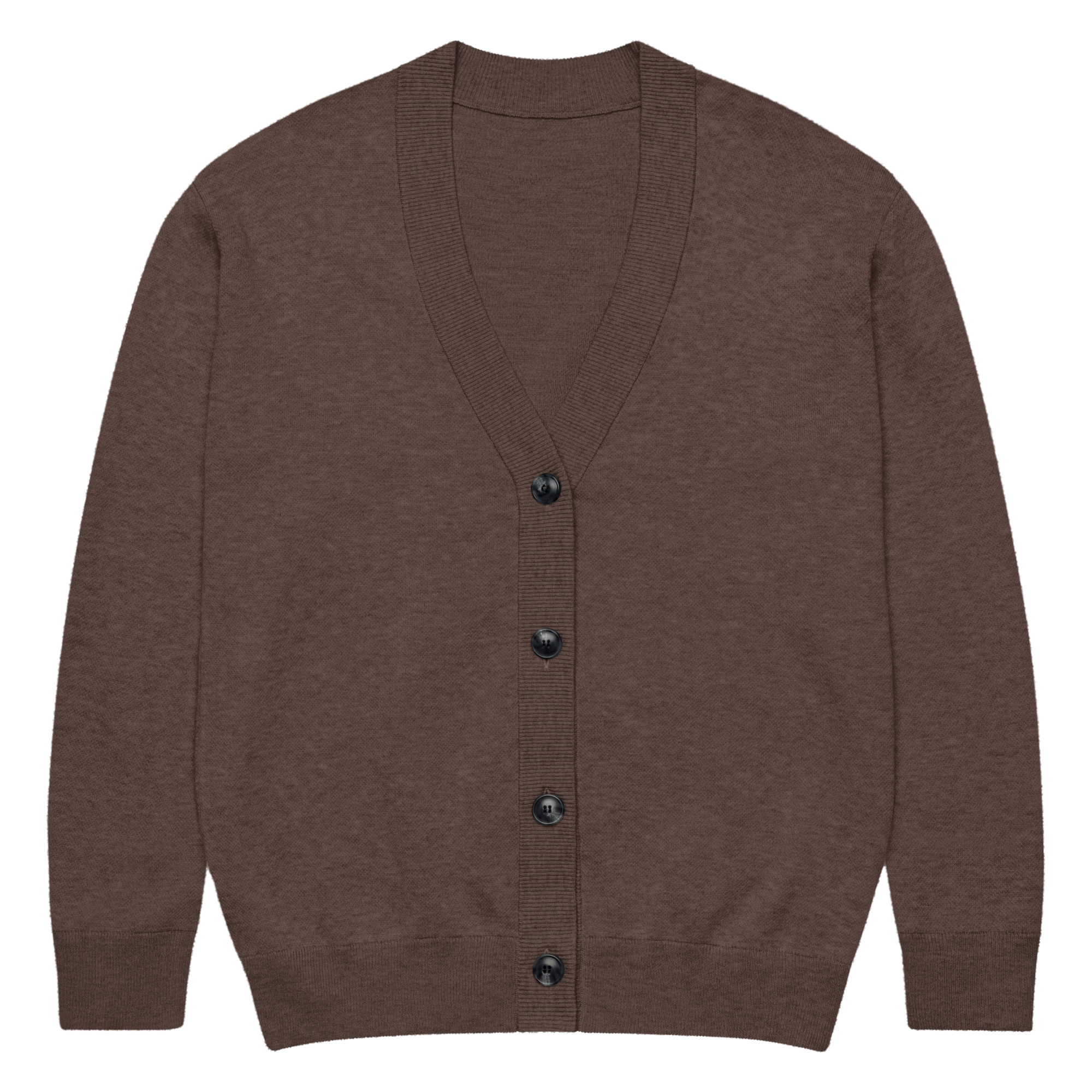 Cardigan marron col V unisexe