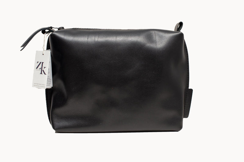 Trousse cosmétique en cuir noir, grand format
