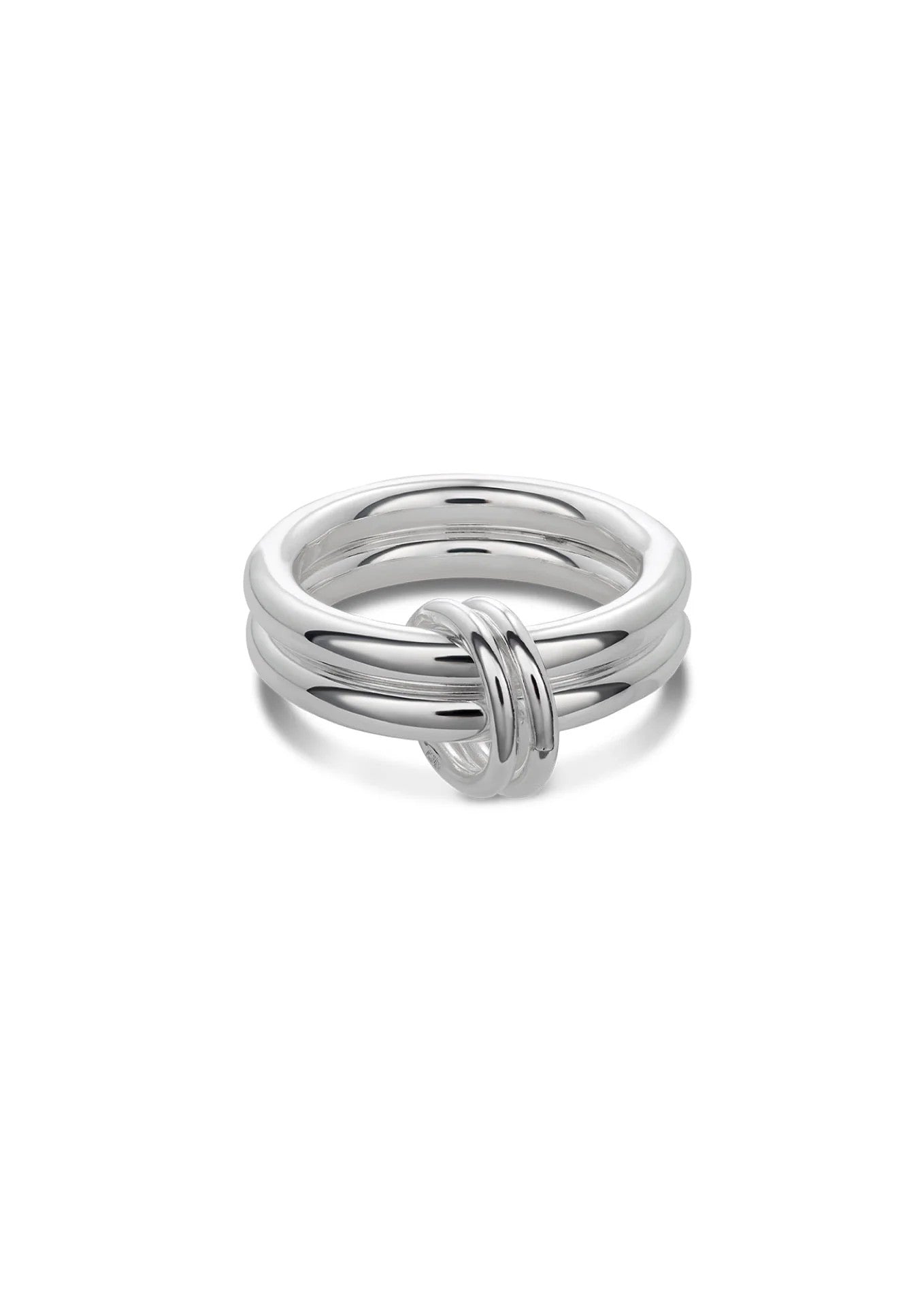 Bague Double NO MORE en argent, vue produit détaillée