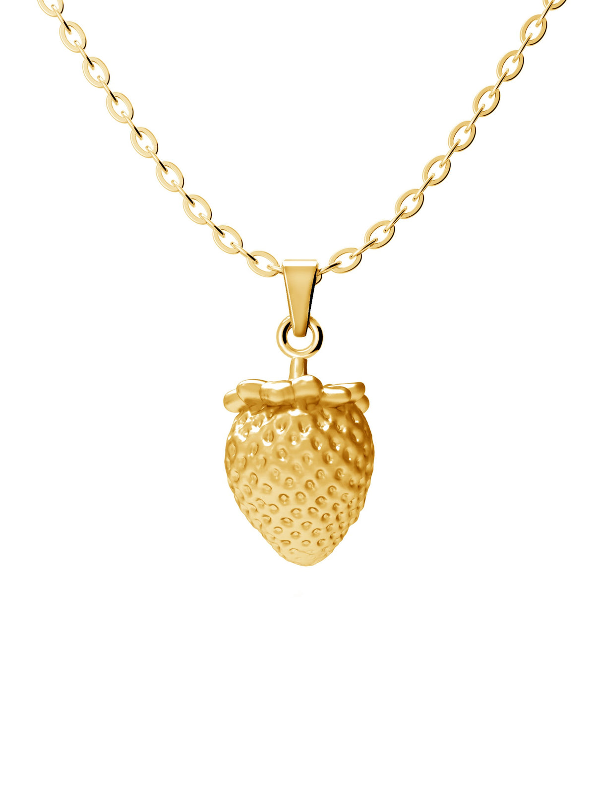 Gold Strawberry Silver Pendant