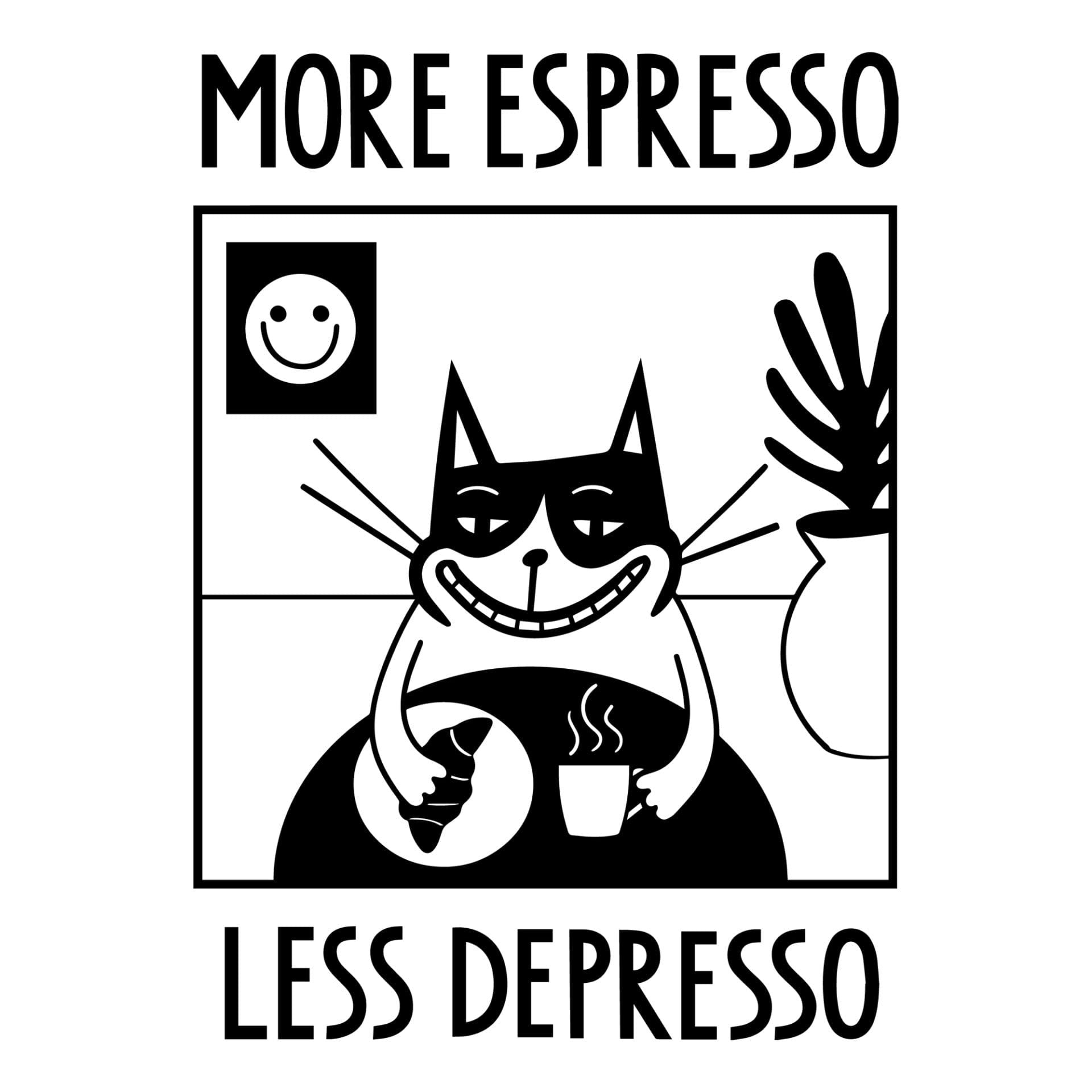 T-shirt unisexe imprimé More Espresso Less Depresso, vue alternative