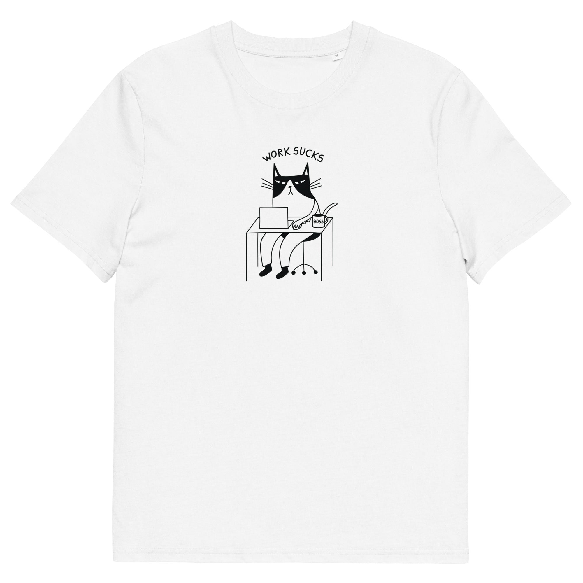 T-shirt unisexe imprimé Work Sucks, vue produit