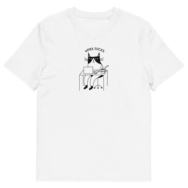 T-shirt unisexe imprimé Work Sucks, vue produit
