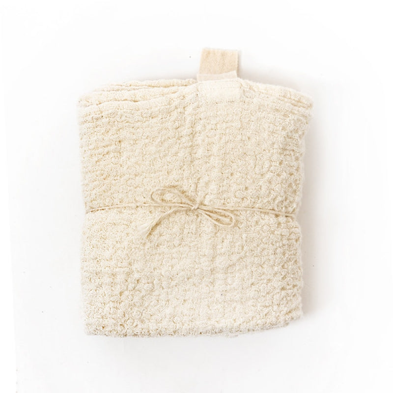 Grande serviette en lin blanc texturé KOOS, grande taille douceur naturelle