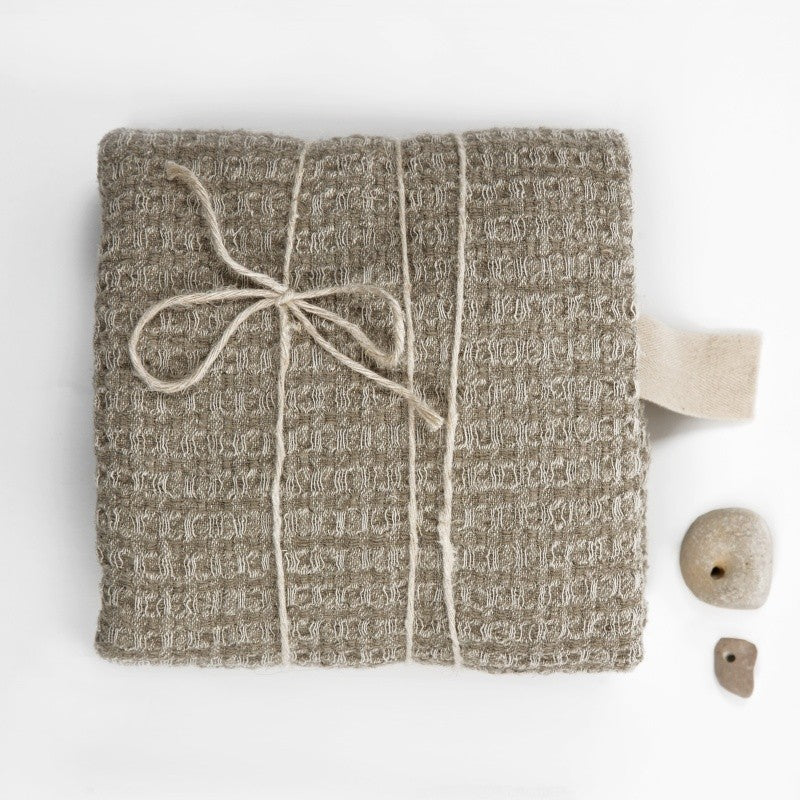 Grande serviette en lin gris Hertwill, suspendue pour usage quotidien