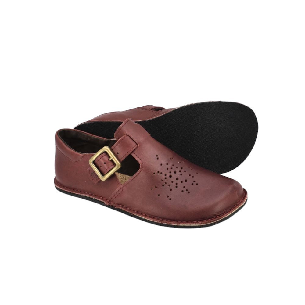 Chaussures minimalistes en cuir bordeaux Kuuda, photographie 3