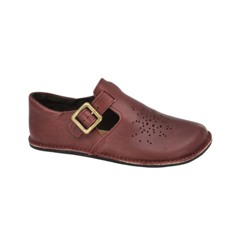 Chaussures minimalistes en cuir bordeaux Kuuda, photographie 1