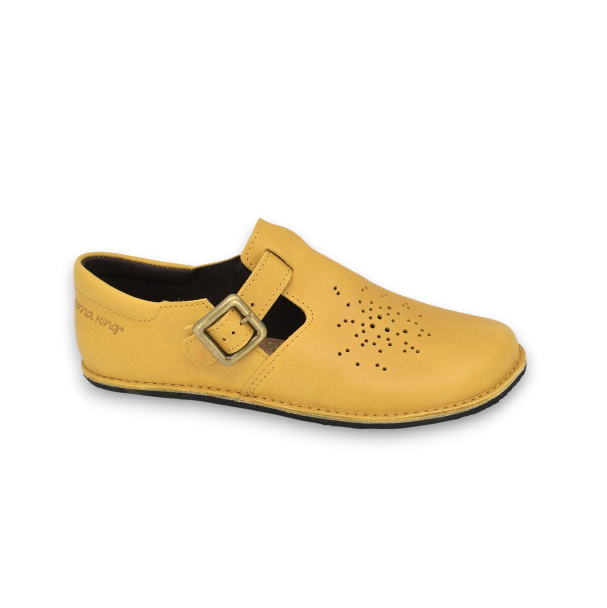 Chaussures minimalistes en cuir jaune Kuuda, photographie 1