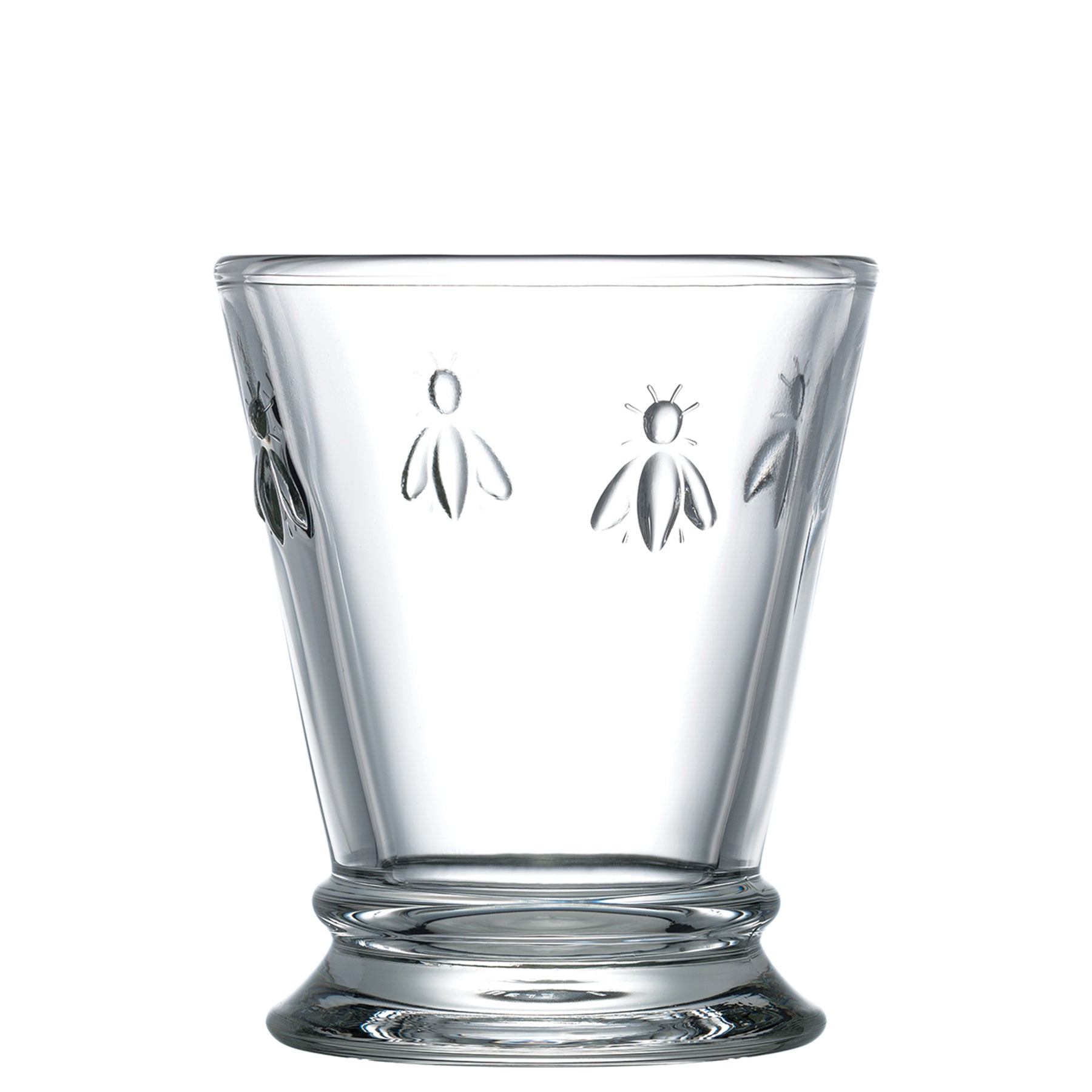 Coffret 4 verres à eau abeille ABEILLE 250 ml, verre pressé transparent