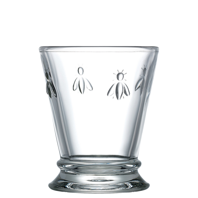 Coffret 4 verres à eau abeille ABEILLE 250 ml, verre transparent motif abeille