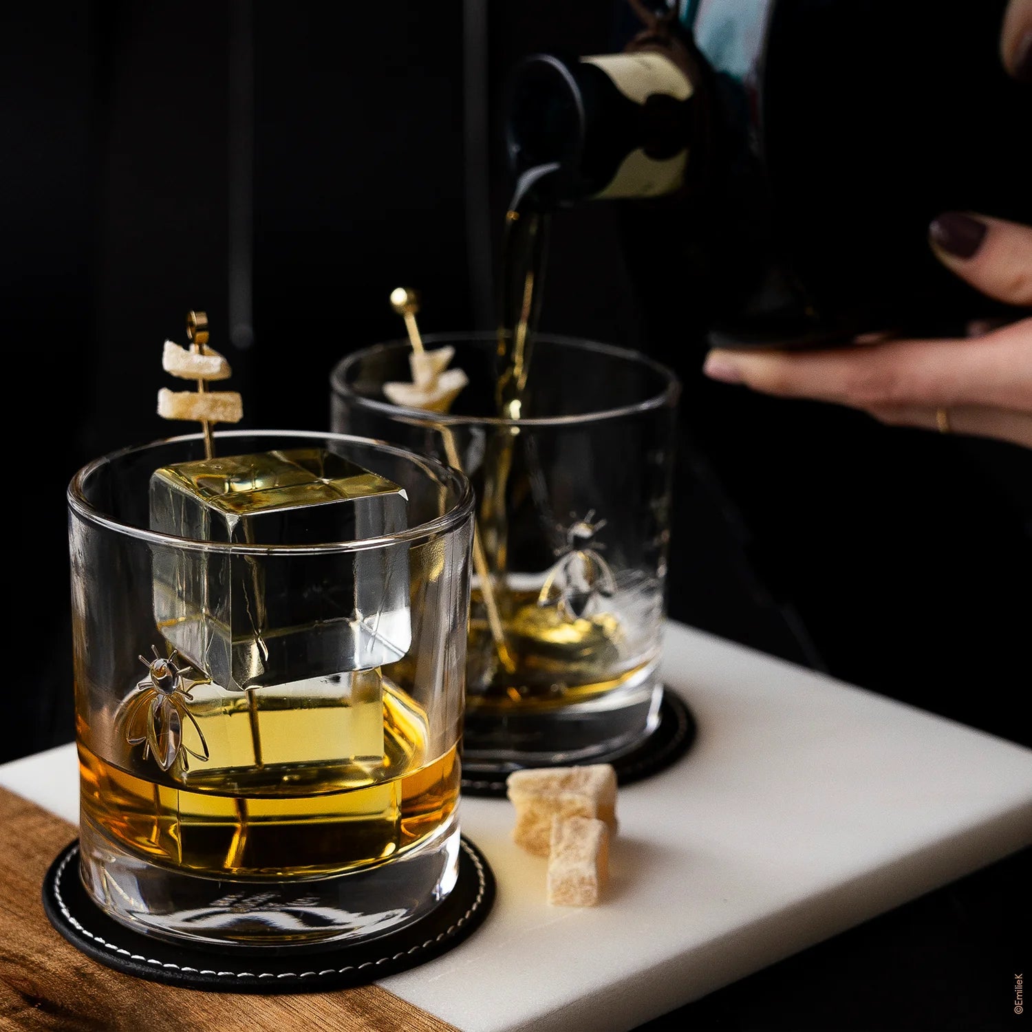 Coffret 4 verres à whisky abeille ABEILLE 250 ml, troisième vue alternative