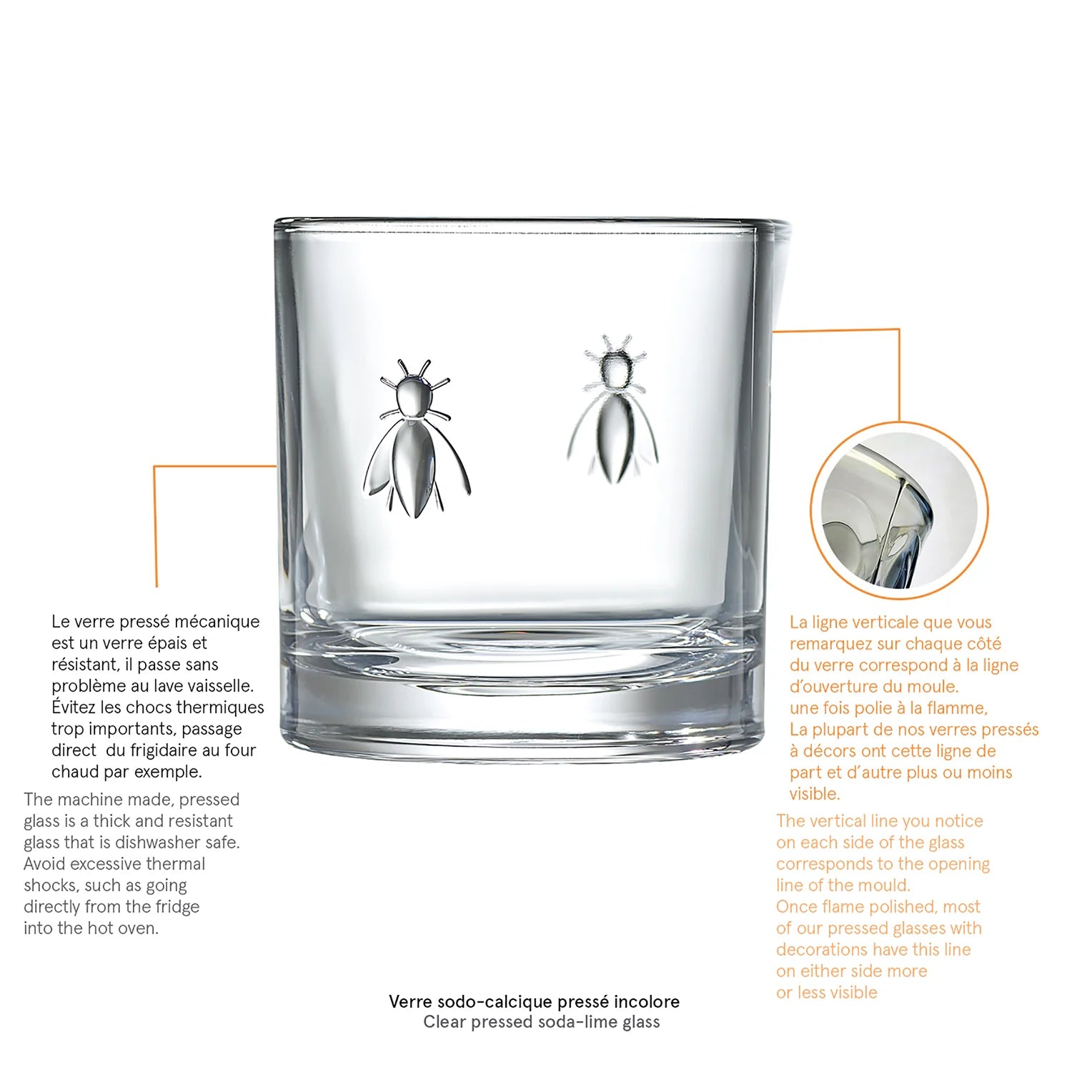Coffret 4 verres à whisky abeille ABEILLE 250 ml, deuxième vue alternative