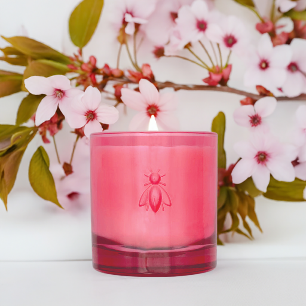 Packaging de bougie Bee Candle, boîte blanche à illustration géométrique minimaliste