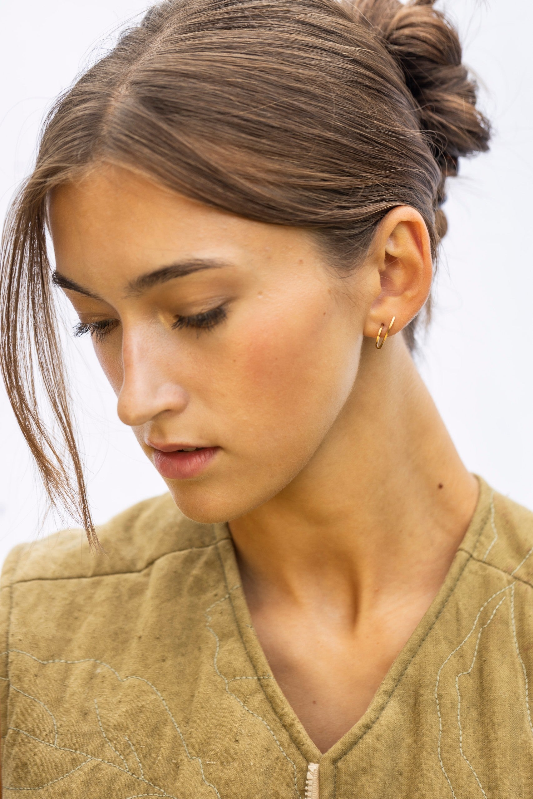Boucles d'oreilles modèle Alas finition Sunlit, vue produit
