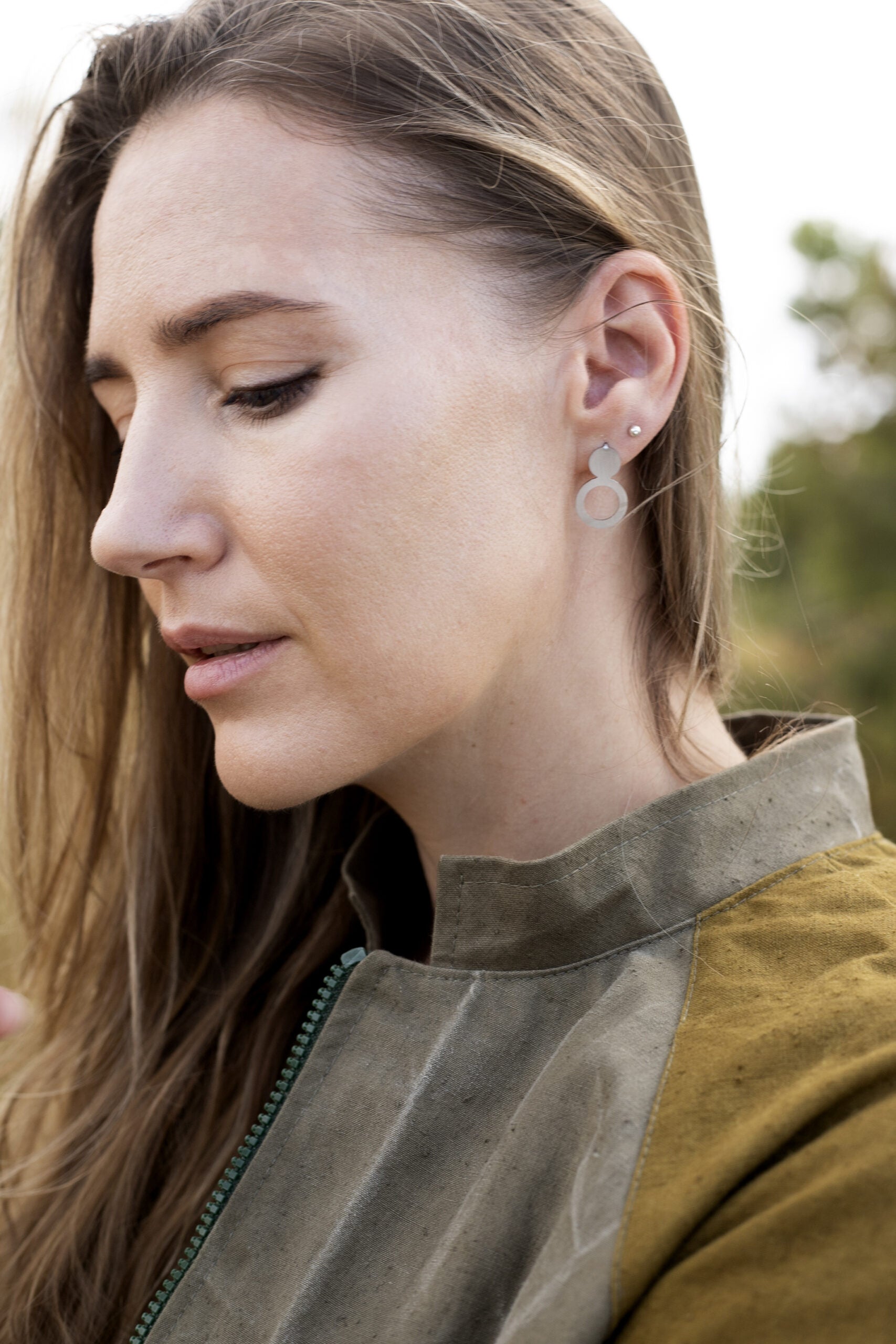 Boucles d'oreilles modèle Arc argent, vue détaillée