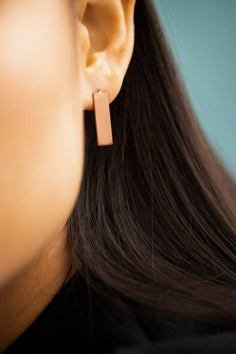 Boucles d'oreilles modèle Corner or rose, vue détaillée alternative