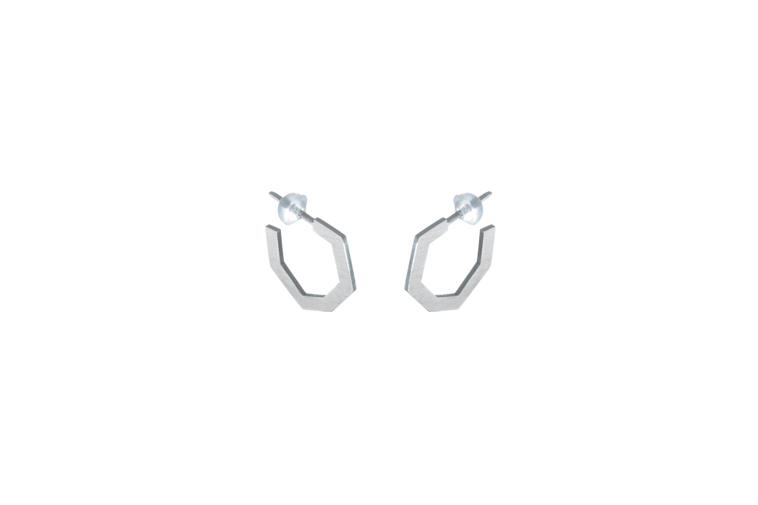 Boucles d'oreilles modèle Flecte en acier, vue alternative