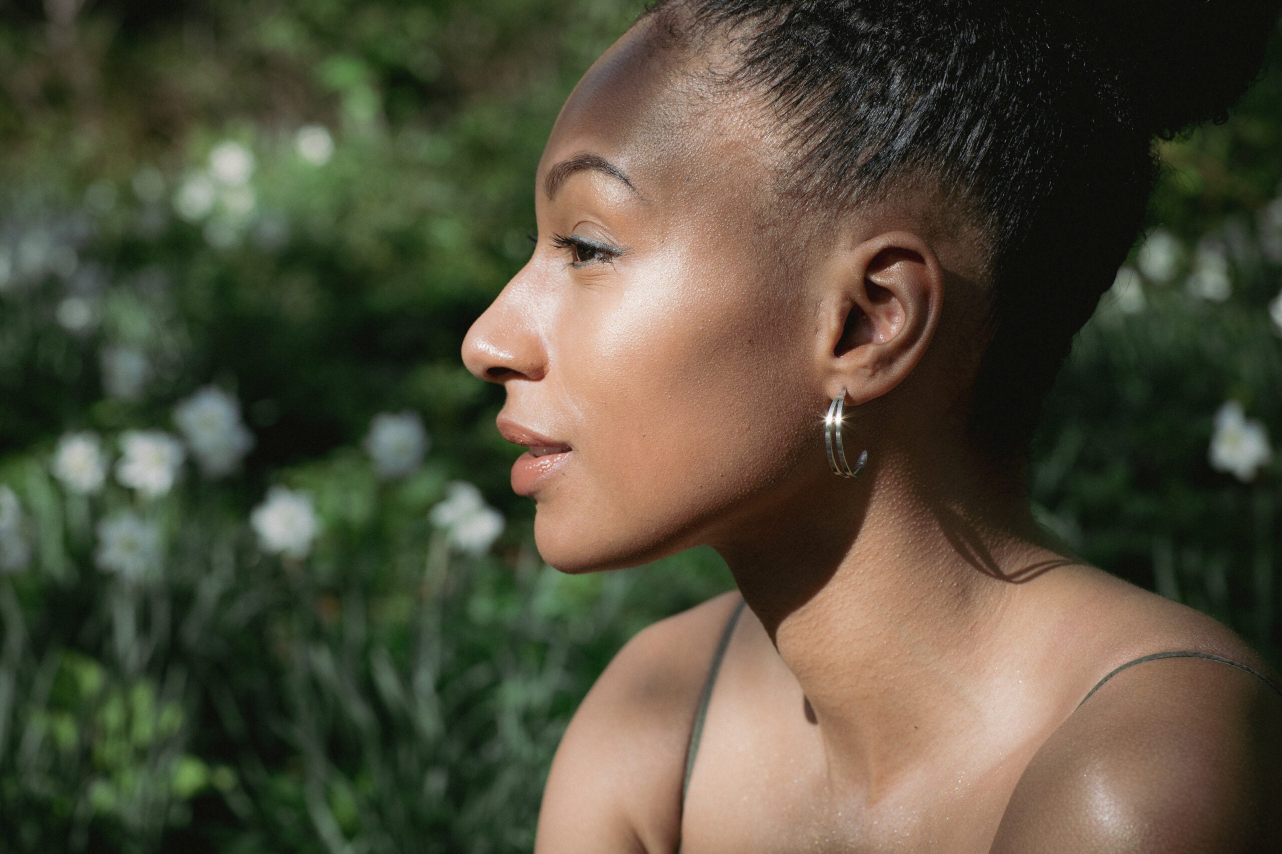 Boucles d'oreilles Lentsius modèle Linea en acier poli, vue alternative
