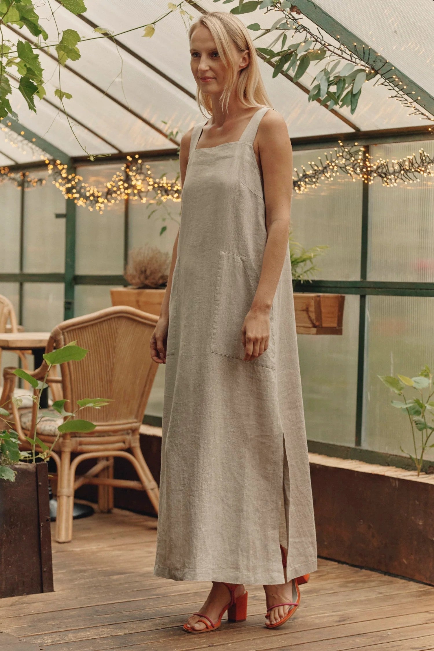 Robe en lin Linen Tales modèle Fugue naturel beige clair, vue détaillée