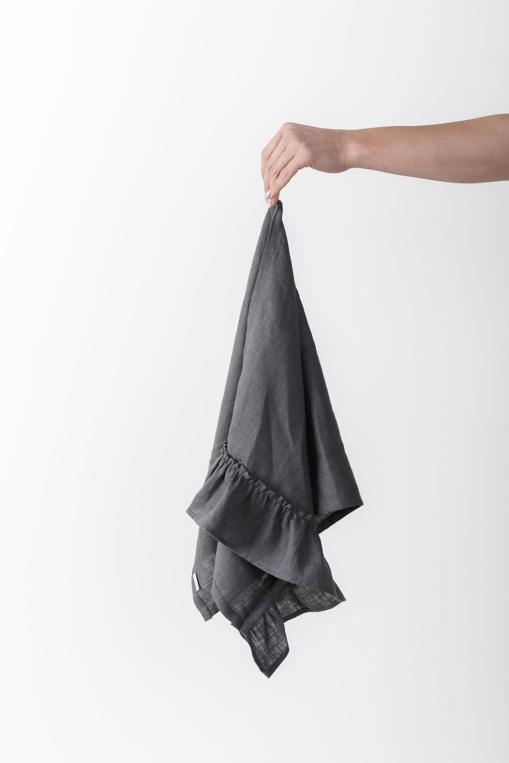 Torchon de cuisine Linen Tales en lin de qualité à volants, vue produit