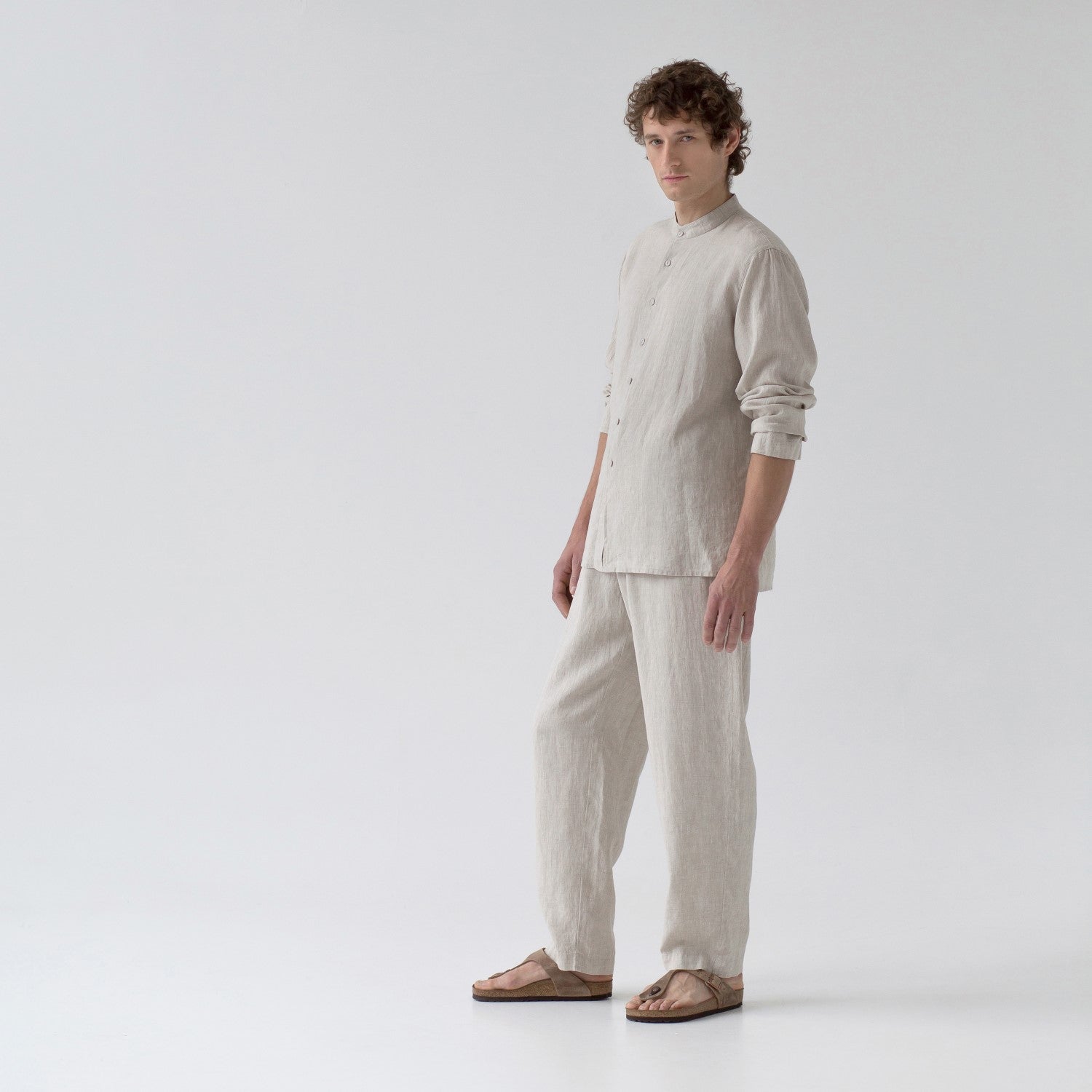 Ensemble loungewear en lin Currant Linen Tales coloris chiné, vue finale