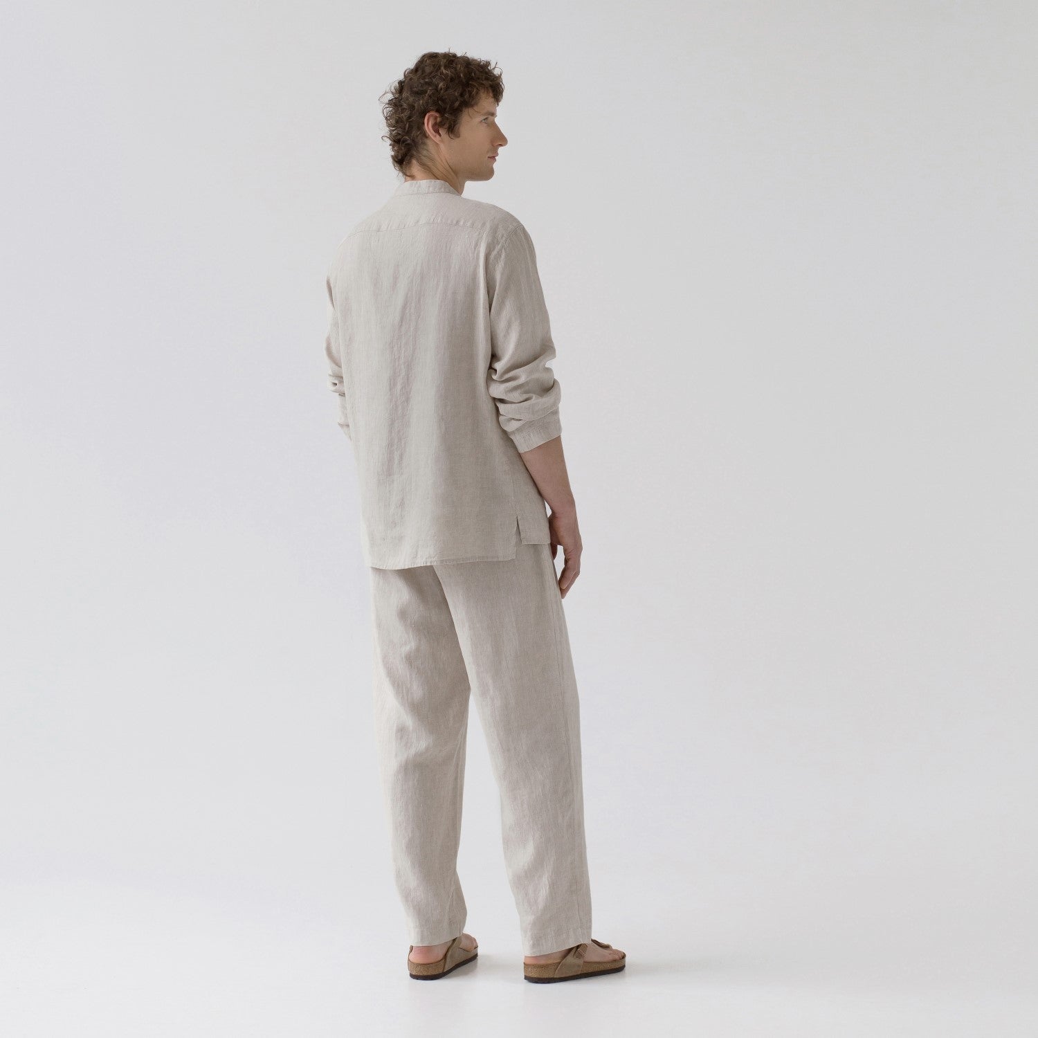 Ensemble loungewear en lin Currant Linen Tales coloris chiné, vue produit
