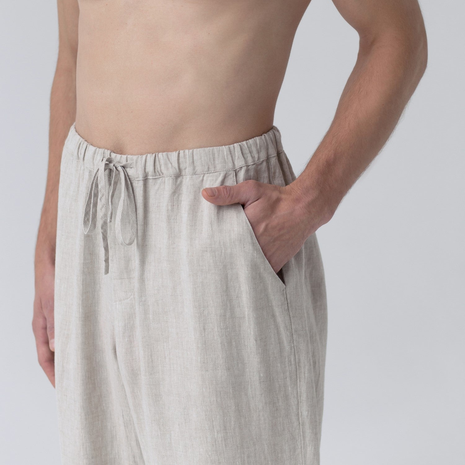 Ensemble loungewear en lin Currant Linen Tales coloris chiné, vue détaillée