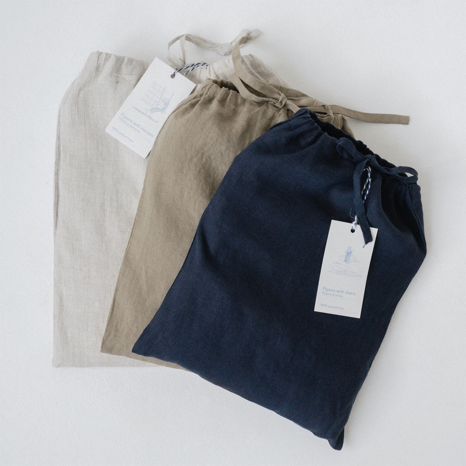 Ensemble loungewear en lin Currant Linen Tales coloris chiné, vue alternative produit