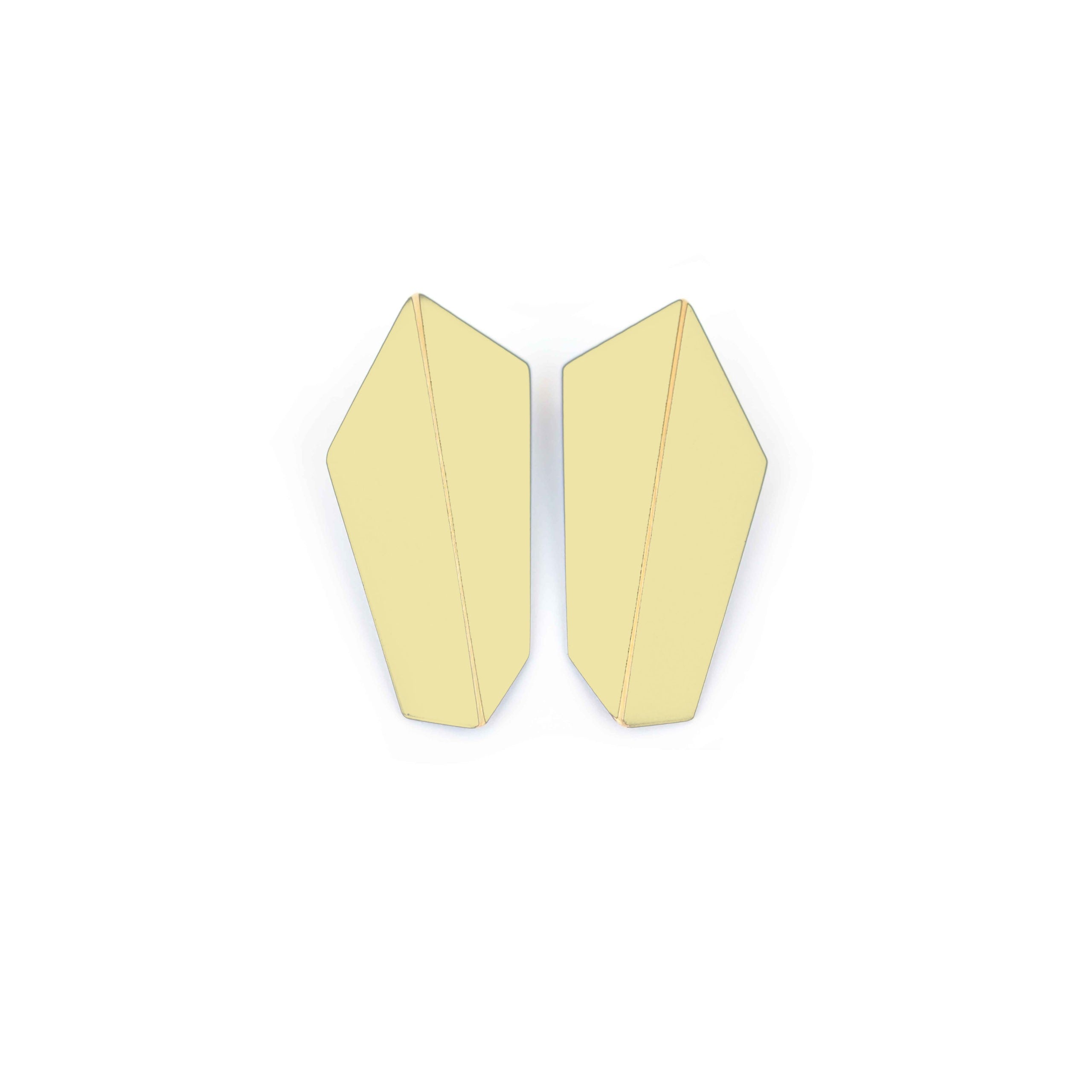 Boucles d'oreilles pliées verticales modèle Folded Vertical, vue verticale