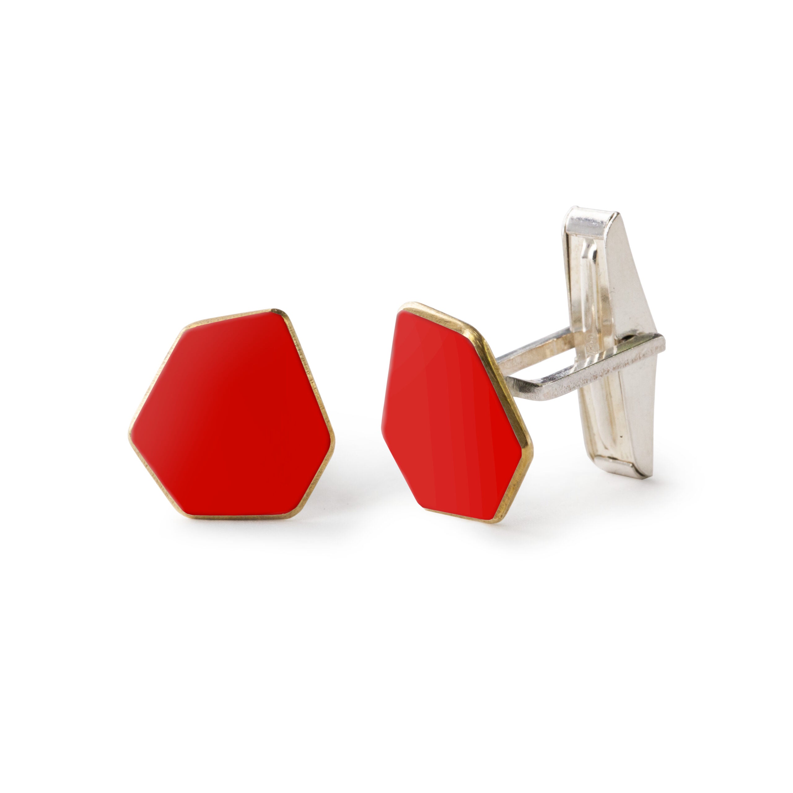 Mini boutons de manchette rouge trafic, vue produit
