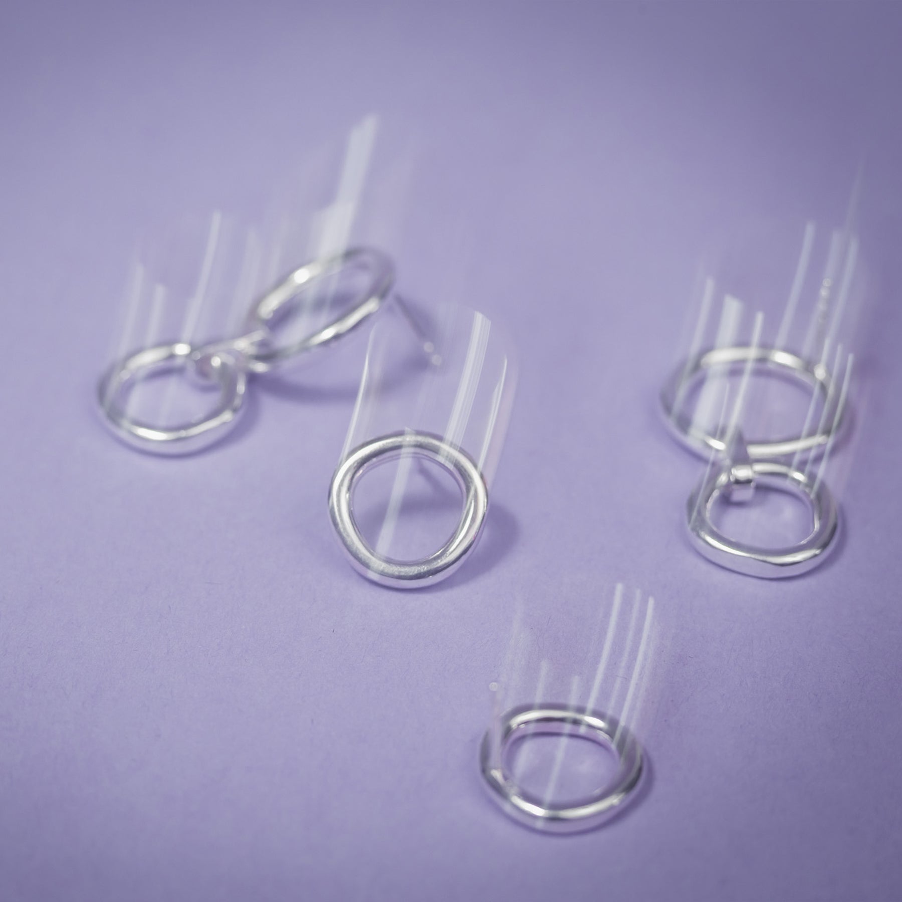 Boucles d'oreilles modèle IRREGULAR x2 en métal, vue produit