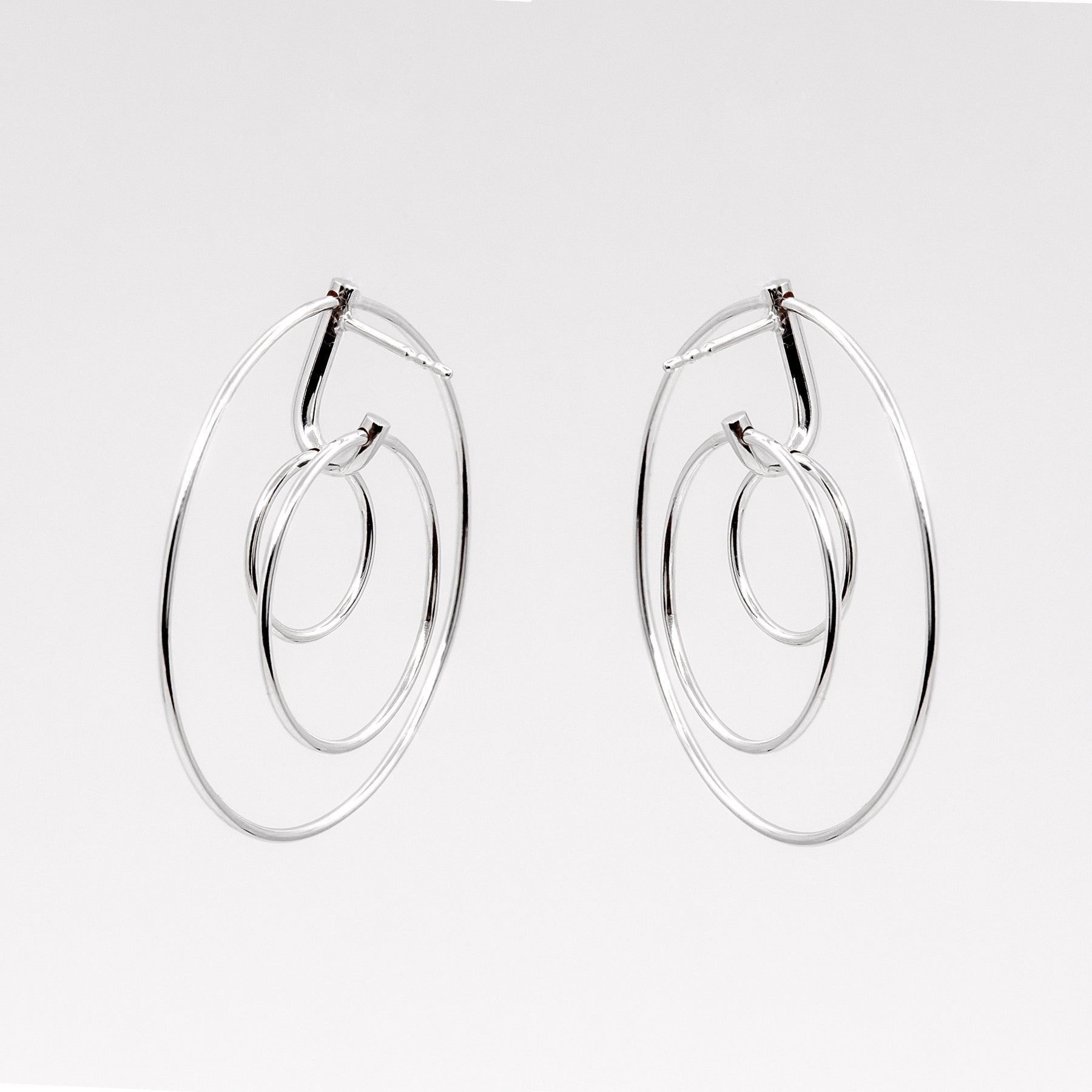 Boucles d'oreilles modèle LAYERS x3 en métal, vue détaillée