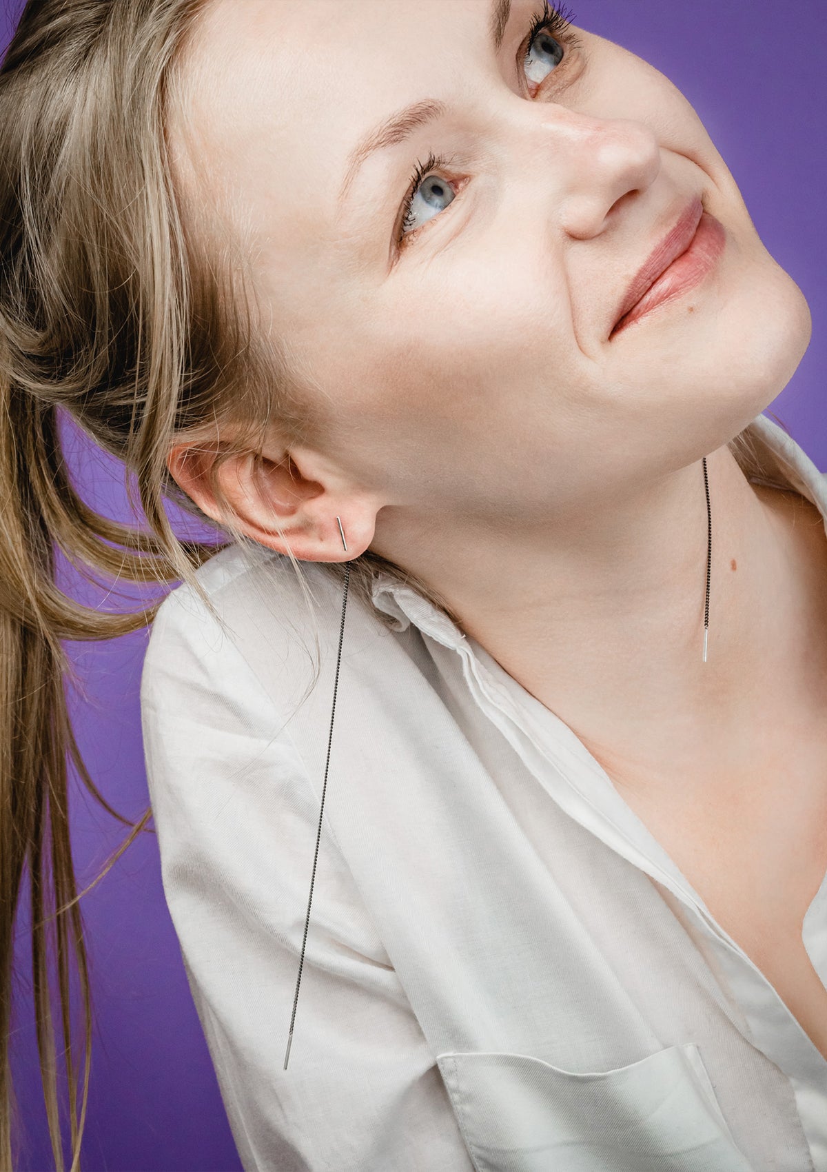 Boucles d'oreilles modèle SWING 2 en métal, vue alternative