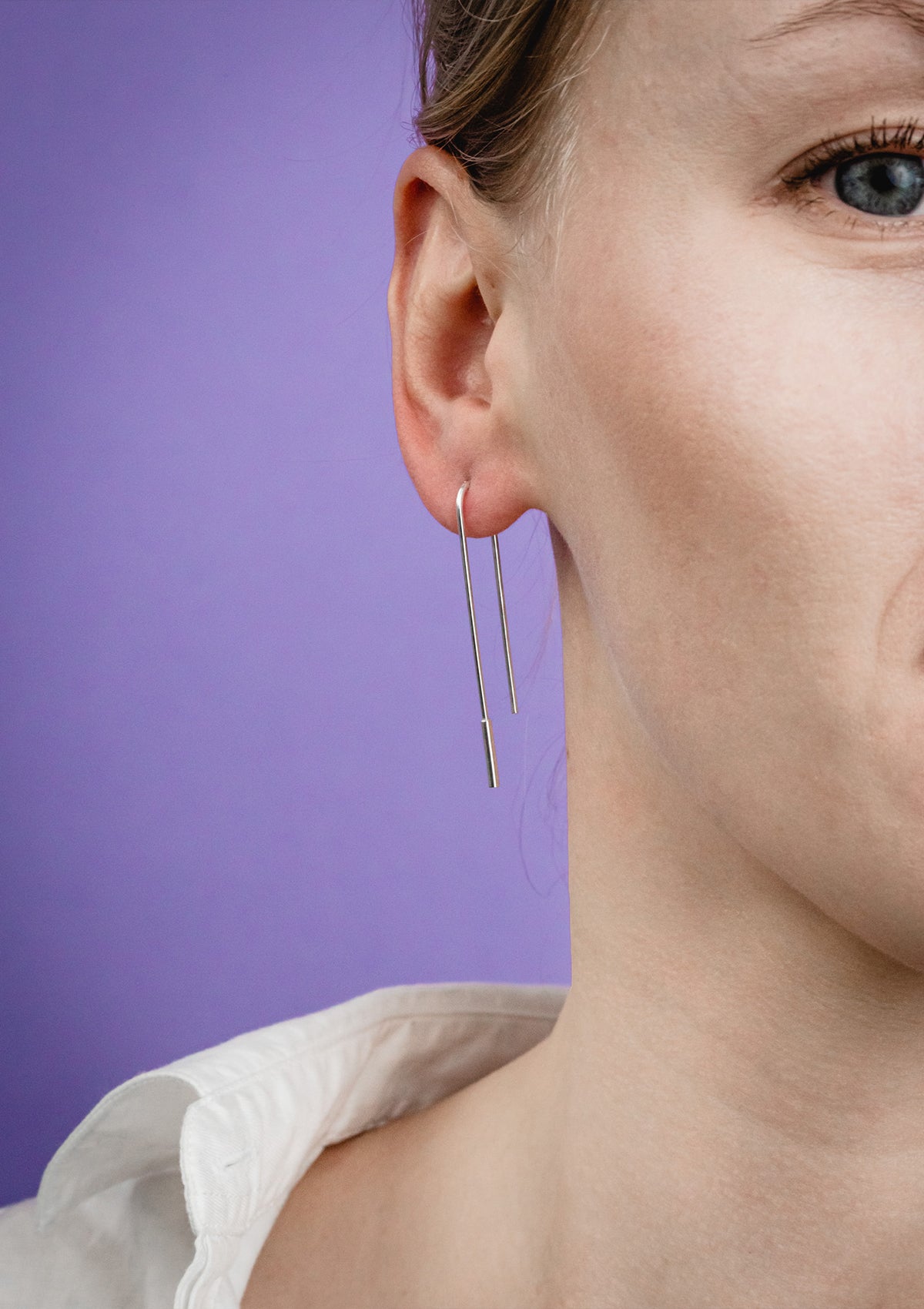 Boucles d'oreilles modèle U en métal, vue alternative