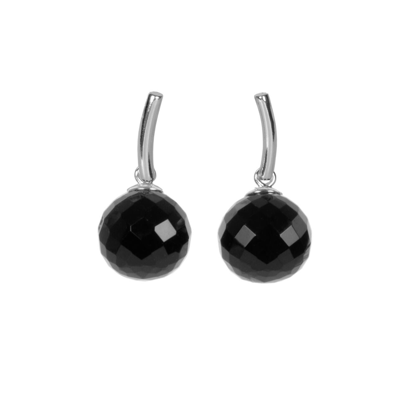 Boucles d'oreilles myamoon modèle DayCharm Onyx or rose et argent, vue produit