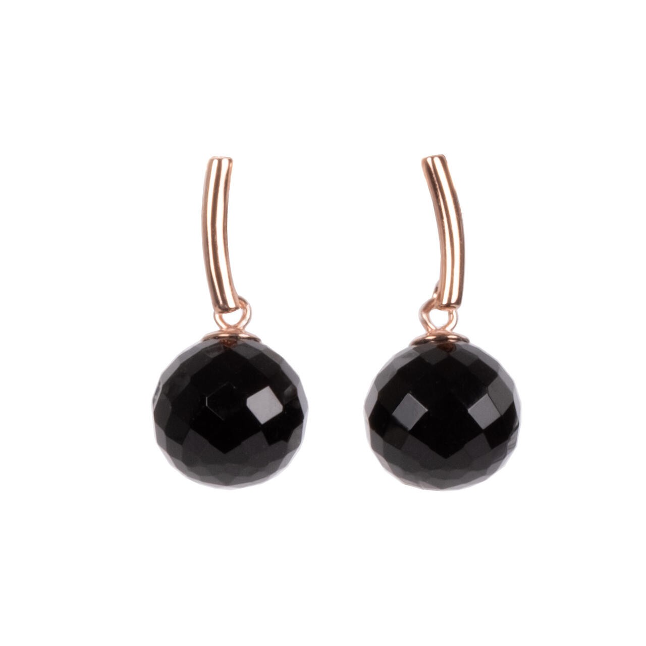 Boucles d'oreilles myamoon modèle DayCharm Onyx or rose et argent, vue alternative
