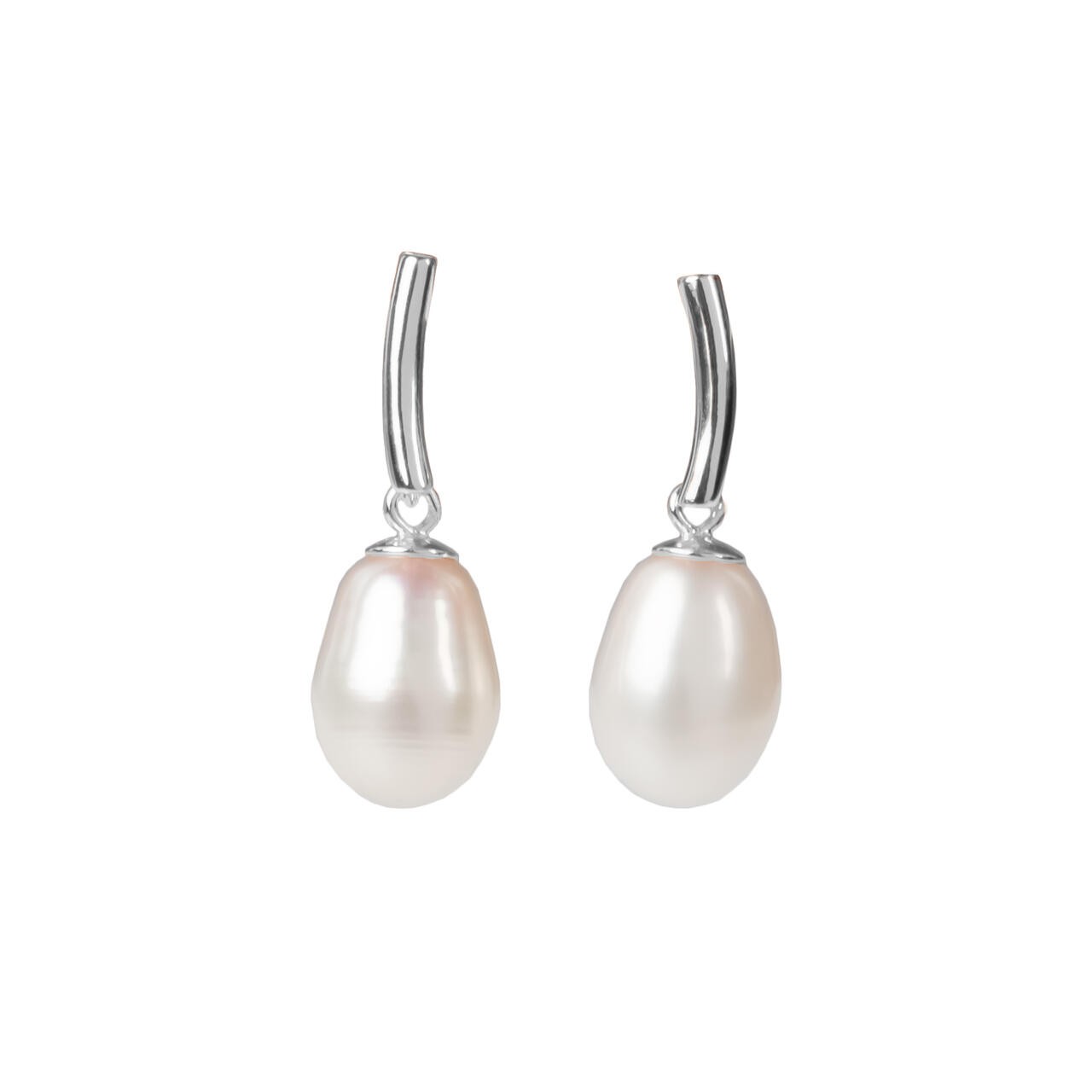 Boucles d'oreilles myamoon modèle DayCharm goutte de perle or rose et argent, vue produit