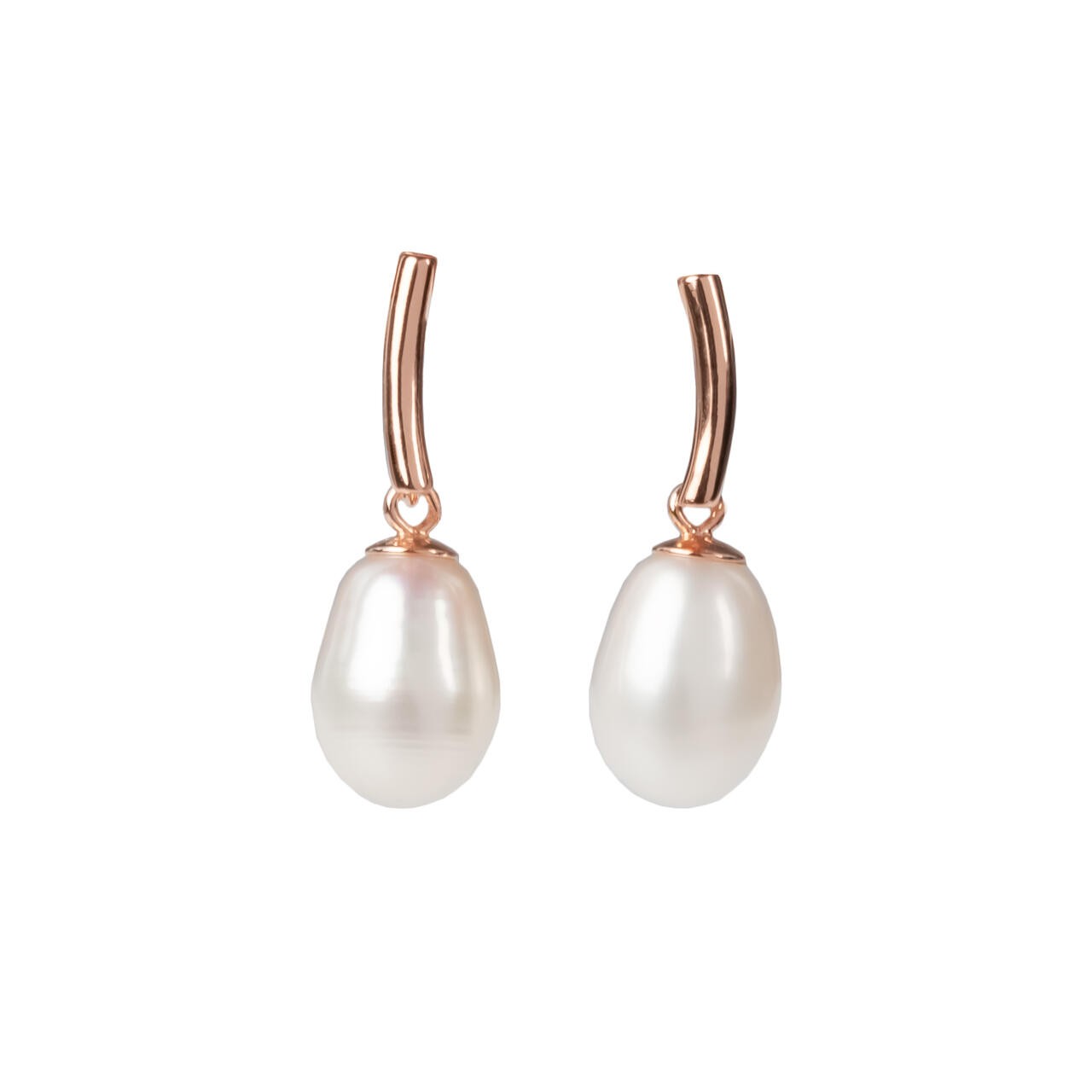 Boucles d'oreilles myamoon modèle DayCharm goutte de perle or rose et argent, vue alternative