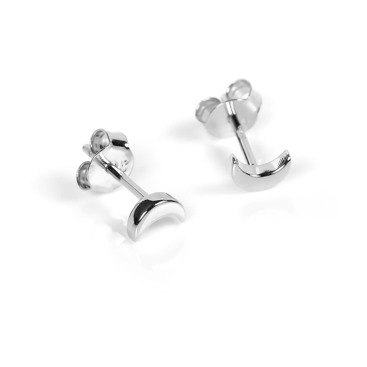 Boucles d'oreilles myamoon modèle demi-lune or rose et argent, vue produit