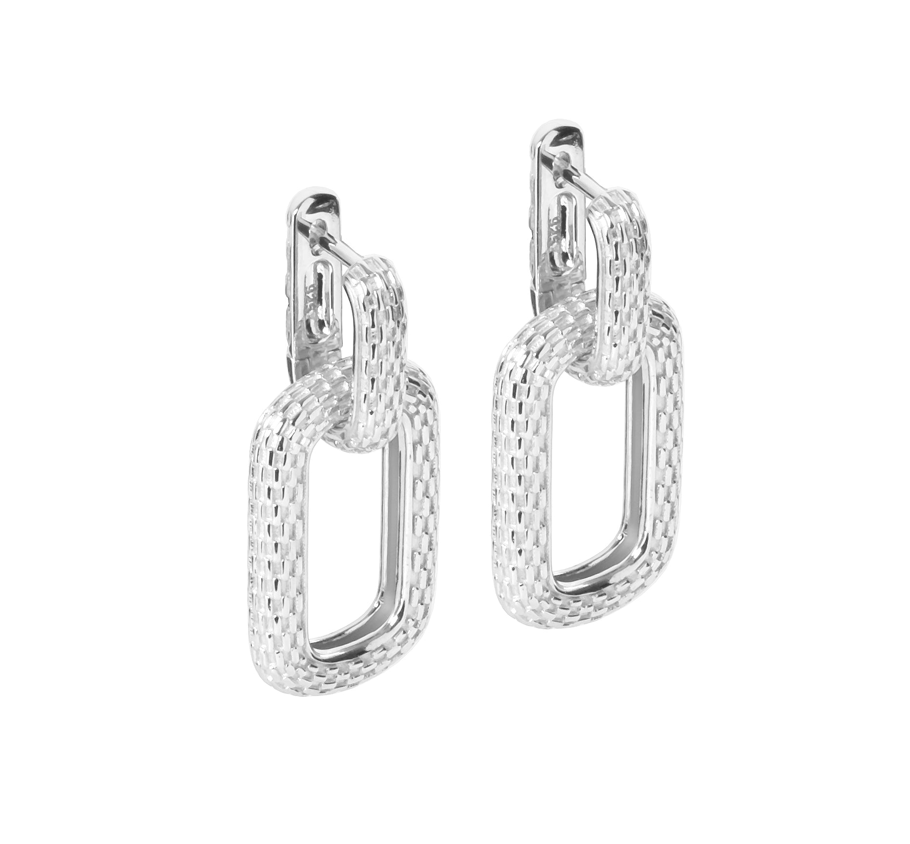 Boucles d'oreilles myamoon créoles abeille à breloque argent, vue alternative