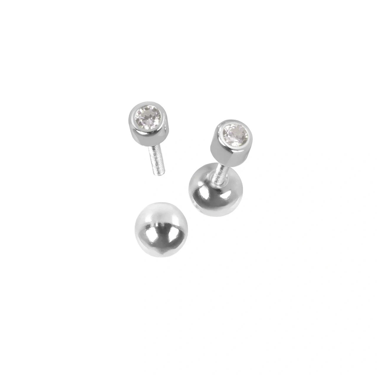 Boucles d'oreilles myamoon modèle Illumi Dot or rose et argent, vue alternative