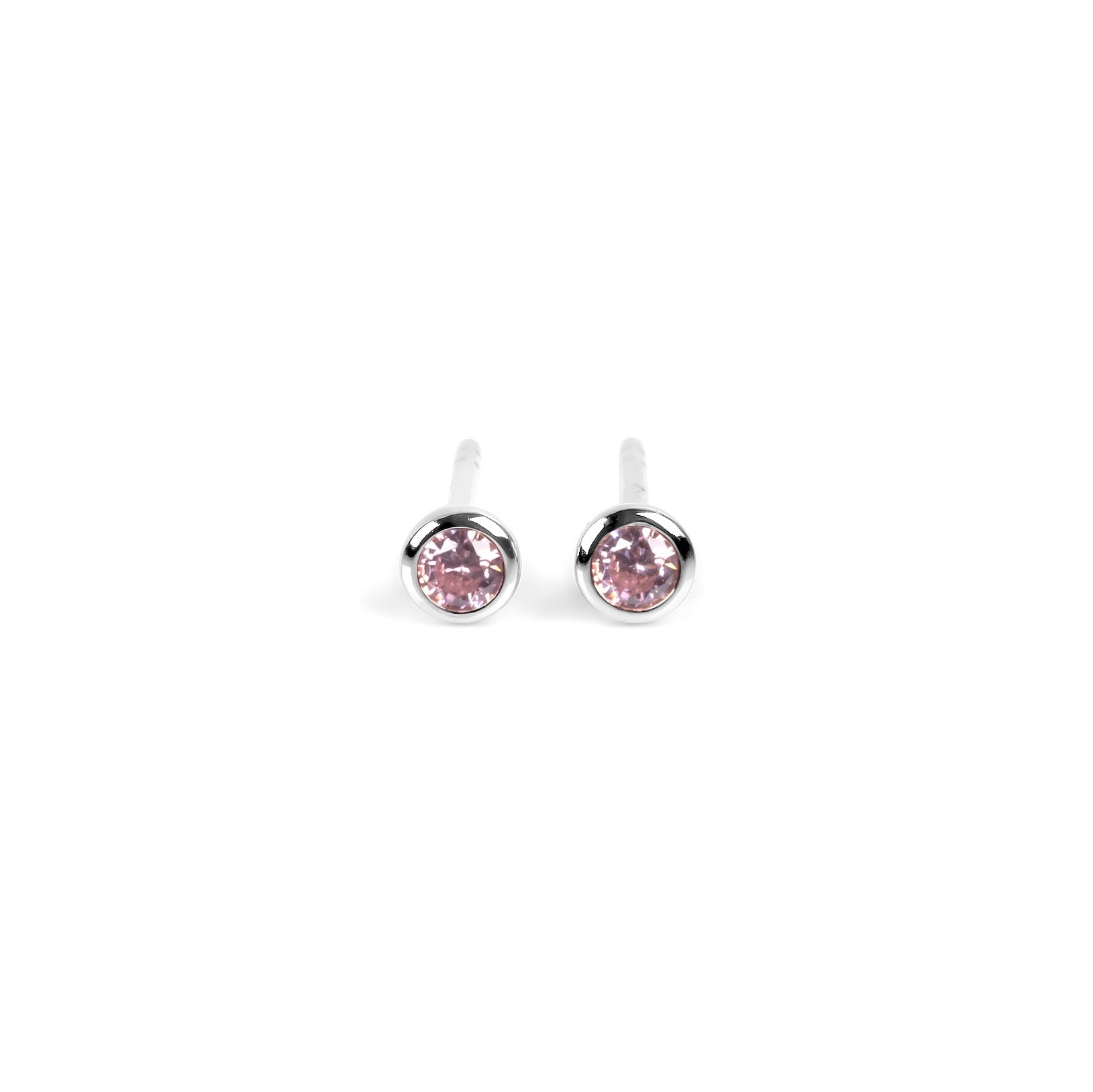 Puces d'oreilles myamoon modèle Illumi zircon rose argent, vue produit alternative