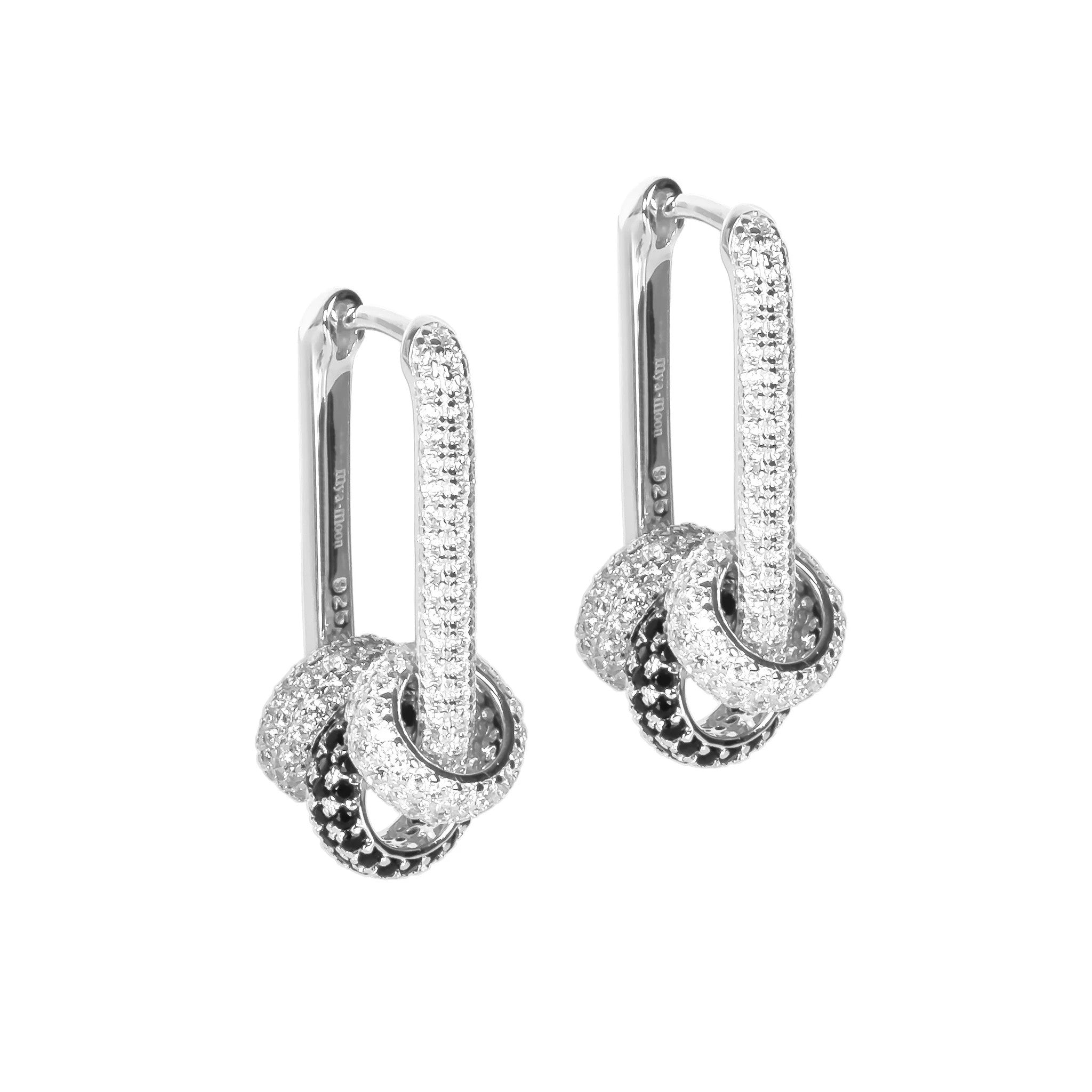 Boucles d'oreilles modèle Metropolitan Glow zircon blanc L à breloque mobile, vue produit