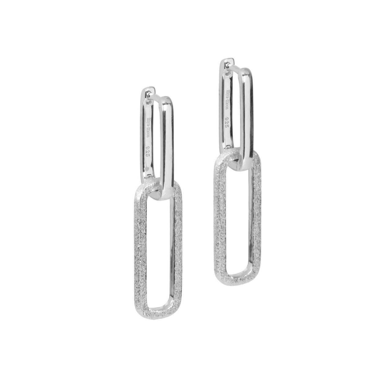 Boucles d'oreilles myamoon modèle Metropolitan Rebel argent, vue produit