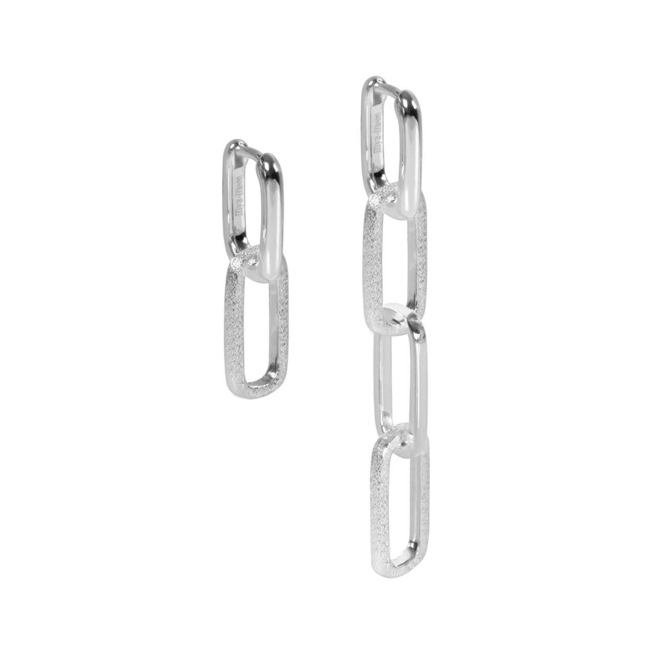 Boucles d'oreilles myamoon modèle Metropolitan Way or rose et argent, vue produit