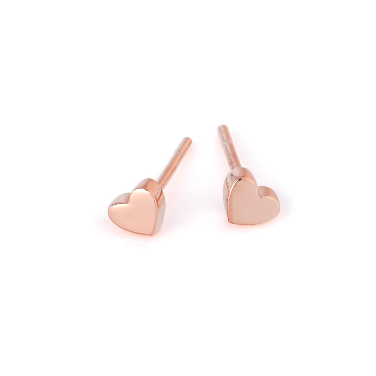 Boucles d'oreilles myamoon modèle cœur brillant or rose et argent, vue alternative