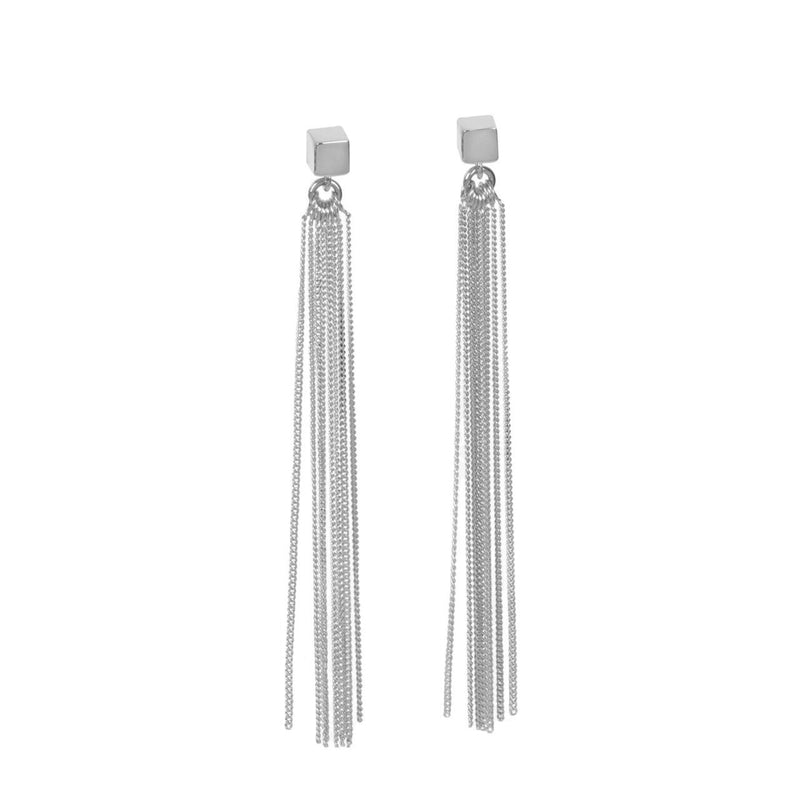 Boucles d'oreilles myamoon modèle Solid C-Tassel or rose et argent, vue produit
