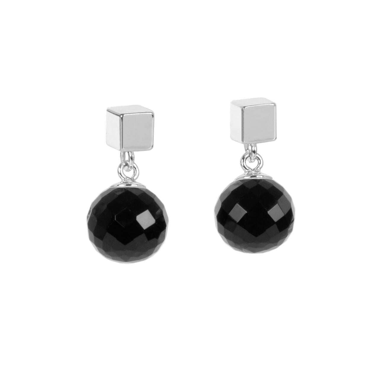 Boucles d'oreilles myamoon modèle Solid Onyx or rose et argent, vue alternative