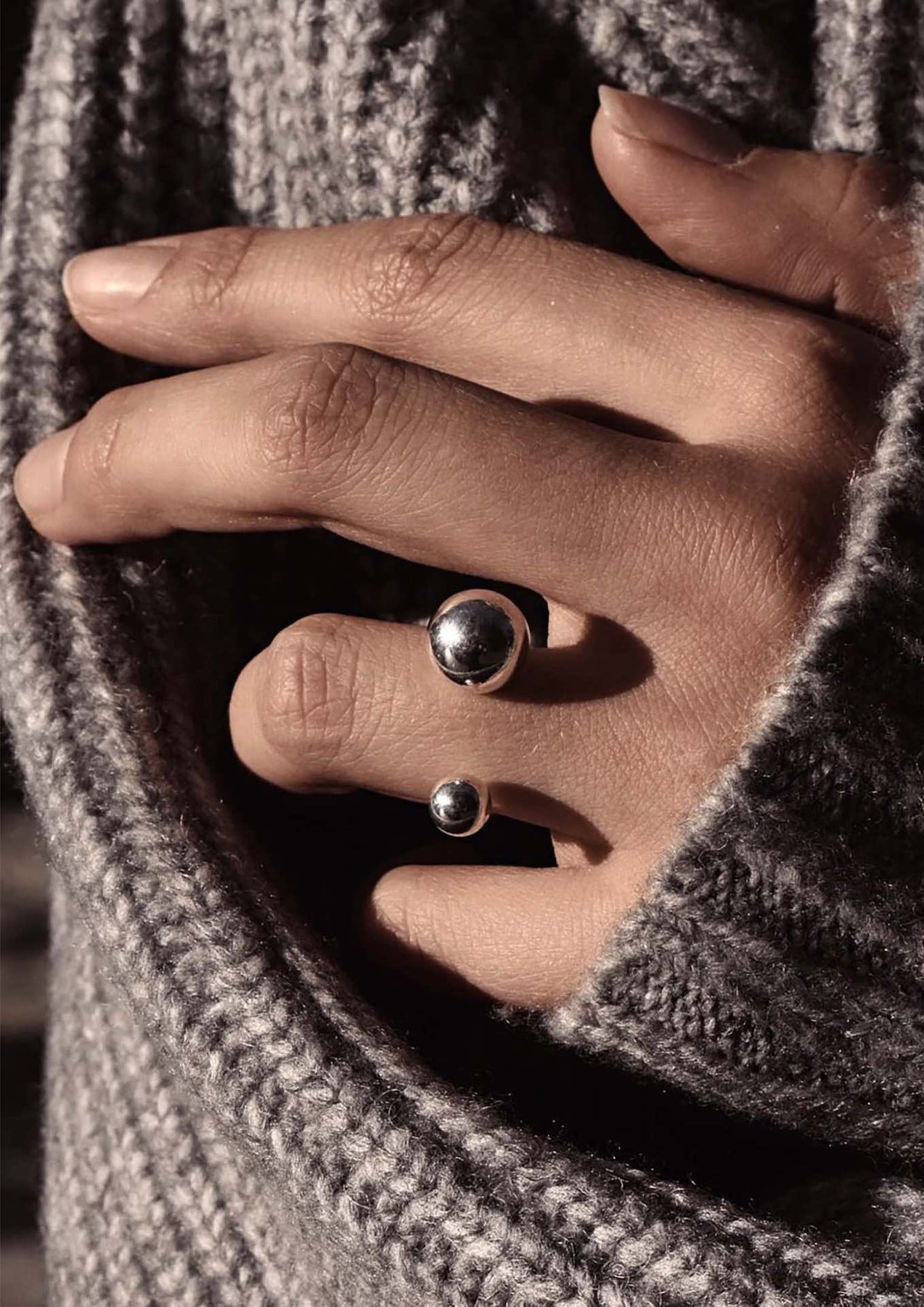 Bague Big Bomb multi-tailles NO MORE en argent sterling, vue détaillée